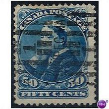 Canada 1893 SG116 50c Blue Good+/Fine Used