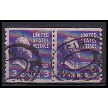 Used 842 3c Thomas Jefferson Barely Clears Pair KA5694