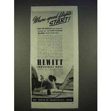 1940 Hewitt Industrial Hose Ad - Speed Flights Start