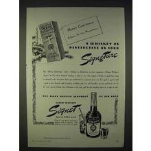 1940 Hiram Walker's Signet Whiskey Ad - Distinctive