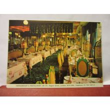 VEERASWAMY'S RESTAURANT, REGENT St., LONDON . unused postcard. AIR-INDIA =