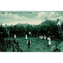 Ladies vs Men Tennis Court Minster Isle Of Thanet Kent Real Photo Sports Postcar