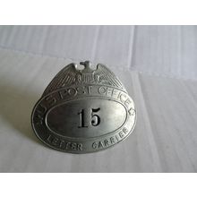 US Post Office #15 Letter Carrier Hat Badge - Pin -Vintage Pin
