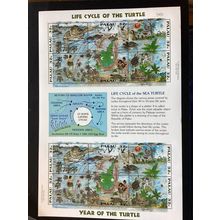 ICOLLECTZONE US Palau 383 Life Cycle of Turtle Sheet XF NH (A500a)