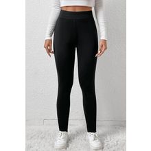 Black Fleece Lining Winter High Waist Leggings
