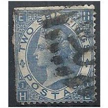 1867 SG118 2/- Dull Blue, cut perfs, else good used "HE" ...