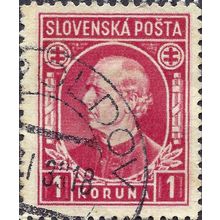 SLOVAKIA, Andrej Hlinka II, rose red 1939, 1koruna