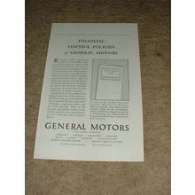 1928 General Motors Ad, Financial Policies!!!