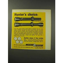 1969 Weaver K2.5 and K4 Scopes Ad - Hunter's Choice