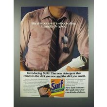1986 Surf Detergent Ad - His Shirt Doesn't Just Look Dirty It Smells Dirty Too