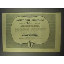 1954 Abbey National Building Society Ad - Safety-first investment