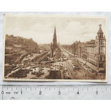 vintage Postcard Edinburgh, Princes St & Sir Walter Scott Memorial