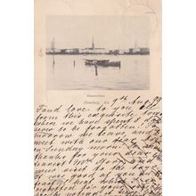 Hamburg 1899 Victorian Boat Sailing River German Postcard