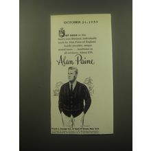 1959 Alan Paine Shetland Sweater Ad - At ease in this heavy-knit Shetland