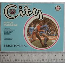 1982 programme Manchester City v. Brighton & Hove Albion