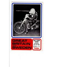 Swindon Great Britain v Sweden 1968 speedway programme