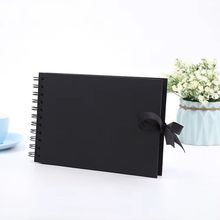 Woodside Home Living Ribbon Tie Scrap Book Style Photo Album 21.5cm x 15cm - Bla