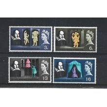 GB.Shakespeare Festival set of 4.Phosphor Issue.Mounted Mint.Jul25