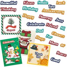 ORIGACH 27 Pieces Sentiments Words Metal Die Cuts Shadow Words Cutting Dies Sten