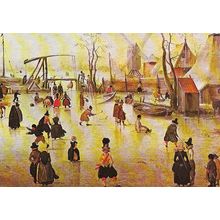 Art HENDRICK AVERCAMP "Winter Landscape" Postcard (Magna)