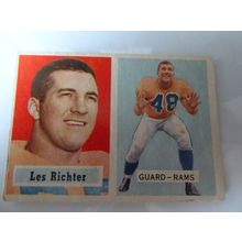 1957 Topps Football Card # 010 Les Richter Good (2) Los Angeles Rams