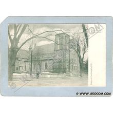 CT Meriden Postcard First Congregational Church Street Scene ct_box3~1278