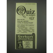 1941 Gerber's Strained Foods Ad - how can my baby get a greater variety