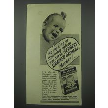 1941 Gerber's Strained Oatmeal Ad - No cooking or straining