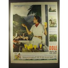 1939 Dole Pineapple Juice Ad - Morning, noon and night