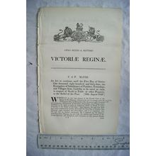 1843 Act of Parliament: exemption Stock in Trade to Relief of the Poor