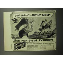 1952 Ry-Krisp Crackers Ad - cartoon by Richard Taylor - Don't get left