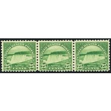 568, Mint NH 25¢ Strip of Three - Niagara Falls CV $90 - Stuart Katz