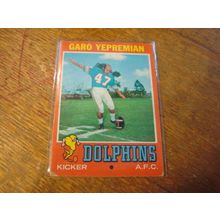 1971 Topps,GARO YEPREMIAN Rc, #121, Dolphins