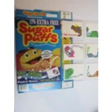 Quaker Sugar Puffs 1993 Cereal Box Super Scary Post-It Notes Complete Set.