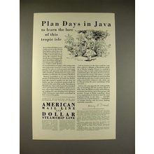 1929 American Mail Line Cruise Ad - Plan Days in Java