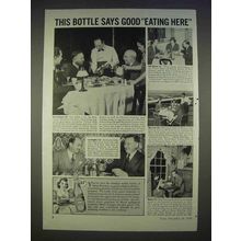 1940 Heinz Ketchup Ad - This Bottle Says Good Eating