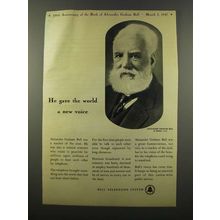 1947 Bell Telephone System Ad - Gave World New Voice
