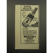 1950 Mackeson's Stout Beer Ad - Makes Mellow Moments