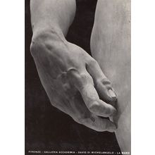 Firenze Accademia David Di Michelangelo La Mano 1960s Gallery Postcard