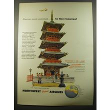 1954 Northwest Orient Airlines Ad - America's newest vacationland