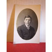smart young lad antique portrait photograph postcard by Dura Ltd =