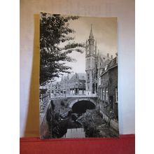 CANAL & TOWN HALL, POPERINGE, BELGIUM used vintage postcard RP 1966 pm =