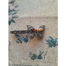 womens bronze tone butterfly hair clip