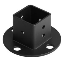 4 Pack 1-1/2" X 1-1/2" Black Square Post Anchor Base, Deck Fence Railing Floor F