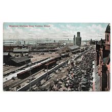 Postcard Canada Quebec Montreal harbour from Custom House busy scene posted 1908