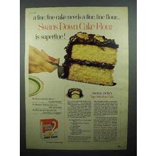 1952 Swans Down Cake Flour Ad - Tops with Pops Cake