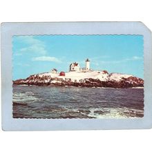 ME York Beach Lighthouse Postcard Nubble Light Lighthouse lighthouse_box1~287