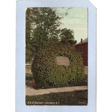 New York Cortland D A R Boulder Ivy Covered Surrounding Plaque ny_box3~1237
