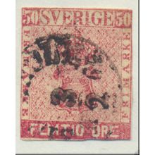 Sweden Stamp Scott #12, Used, Cut Close