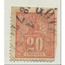 Sweden Stamp Scott #16, Used, Cut Close